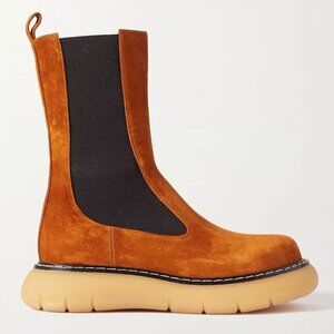 KHAITE Bleecker suede chelsea boots, size 37/7. Retails for $1K